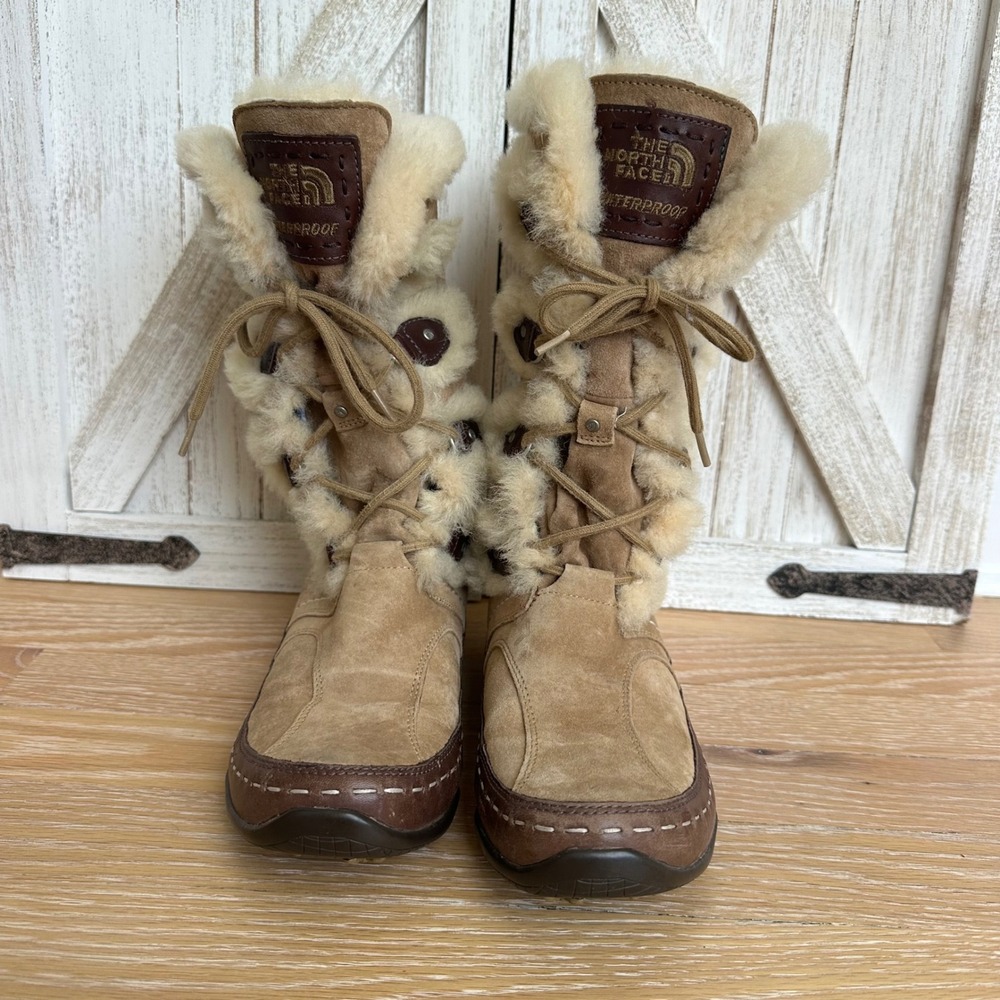 The North Face Womens Abby II Winter Suede Shealing Boot Apres-Ski Cabincore 7.5